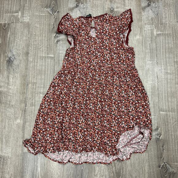 Wild Fable Women's Brown Floral Flutter Short Sleeve Trapeze Dress - Med - NWT - Picture 7 of 10
